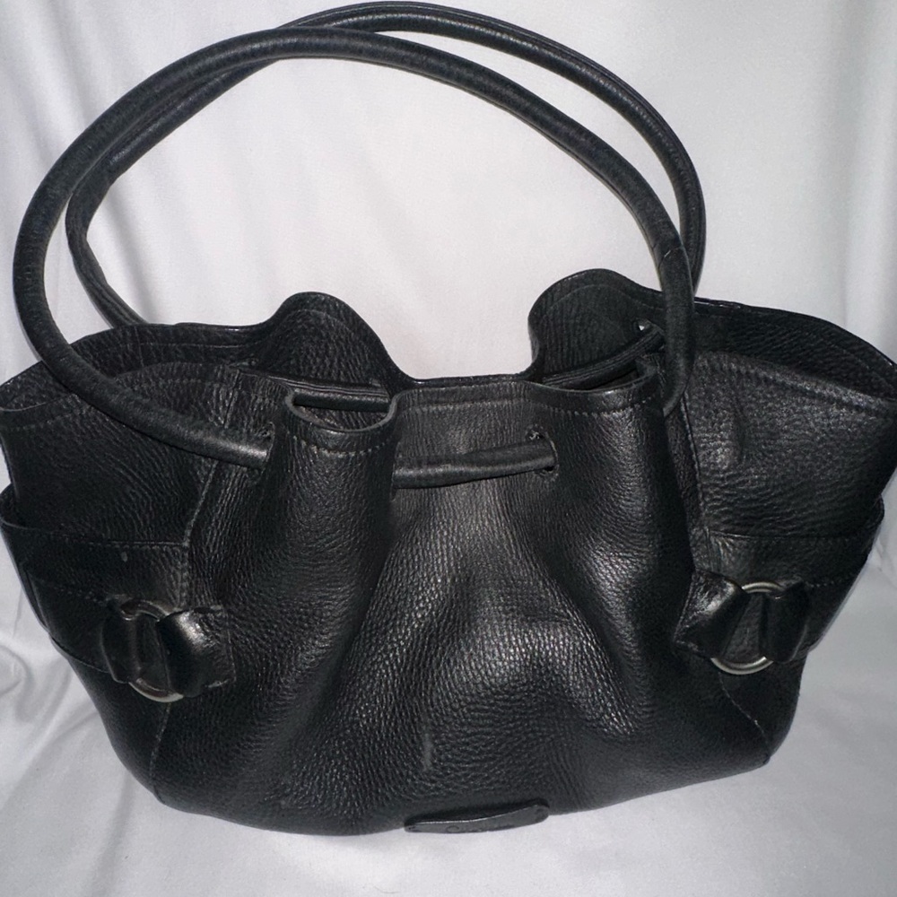 Cole Haan Black Premium Leather Drawstring